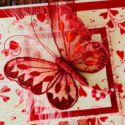 Red Butterfly Handmade Card