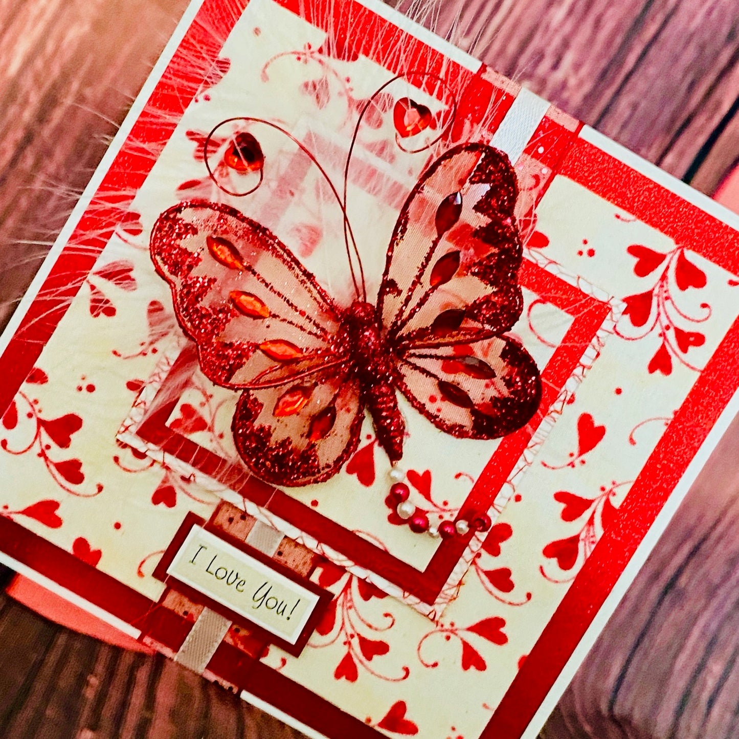 Red Butterfly Handmade Card